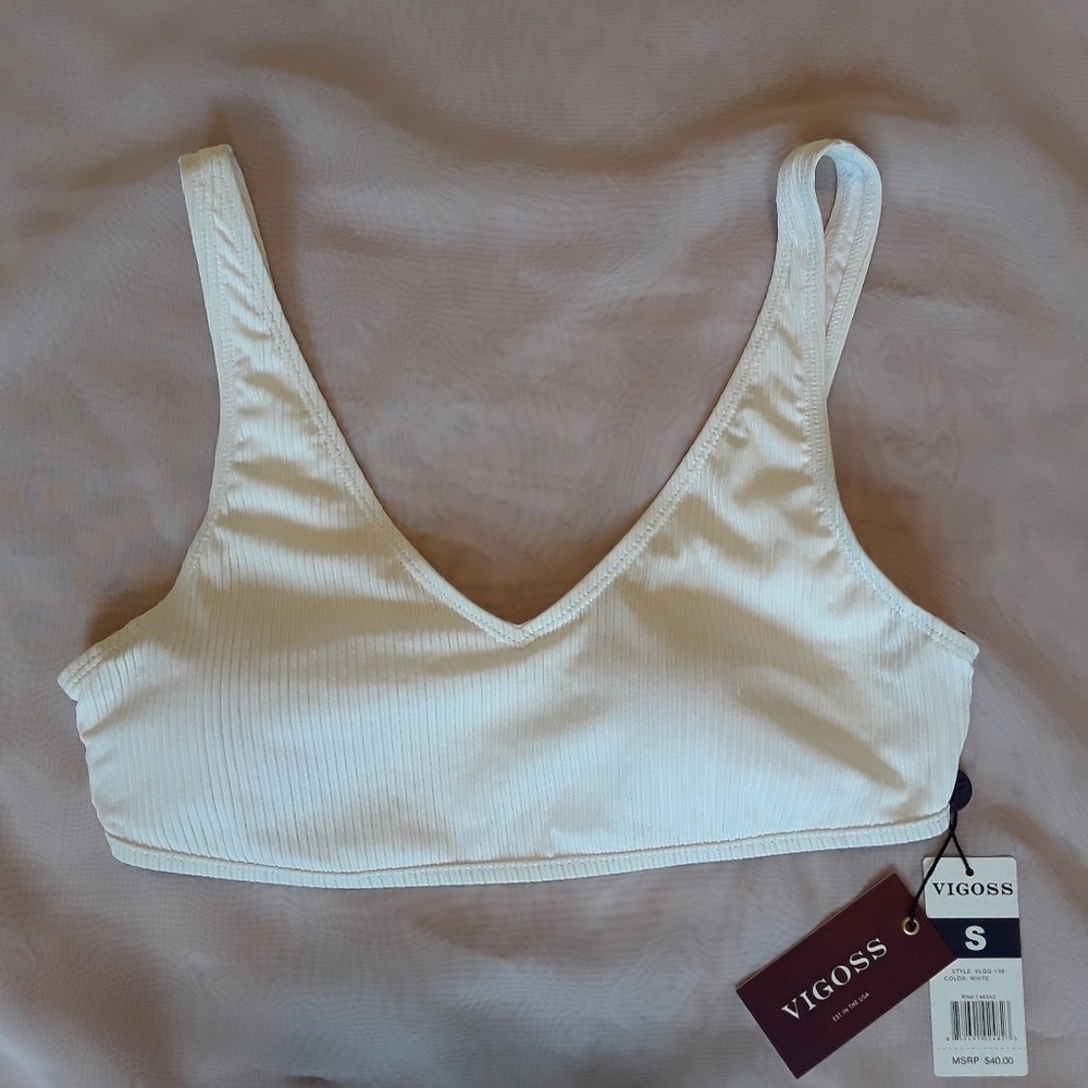 Vigoss swimsuit top with gold rings accent
